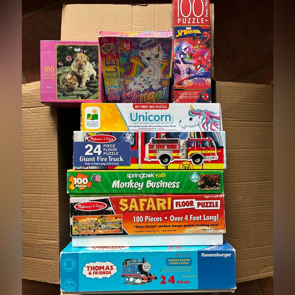 Collection of 8 Pre-School Kids’ Puzzles including Thomas & Friends and Unicorn